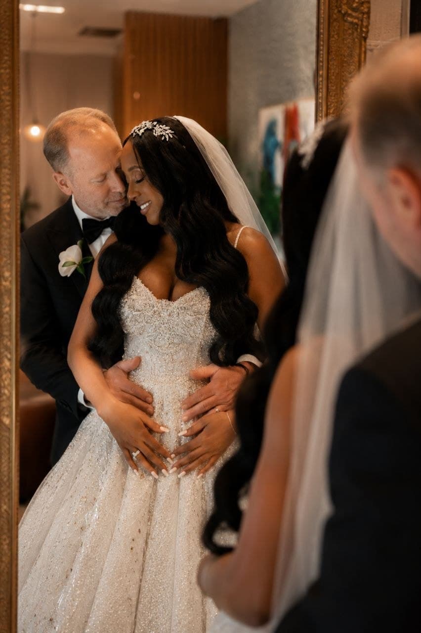 Wedding day moment at luxury Dallas hotel